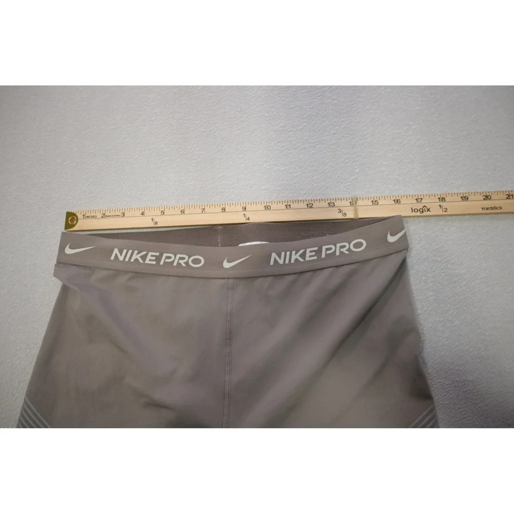 Nike Pro Leggings Womens XL Taupe Graphic Compression Athletic Excellent